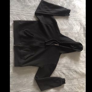 Black crop top zip up hoodie